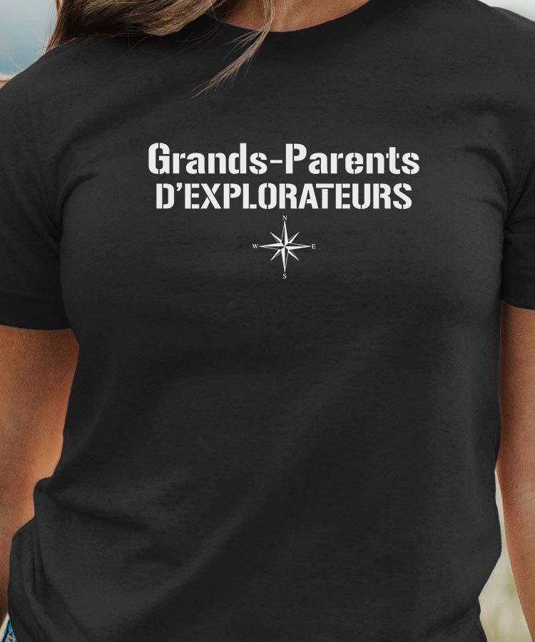 T-Shirt Noir Grands-Parents d'explorateurs Pour femme-1