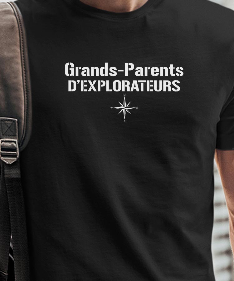 T-Shirt Noir Grands-Parents d'explorateurs Pour homme-1