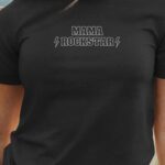 T-Shirt Noir Mama ROCKSTAR Pour femme-1