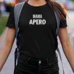 T-Shirt Noir Mama apéro face Pour femme-2