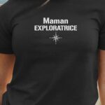 T-Shirt Noir Maman exploratrice Pour femme-1