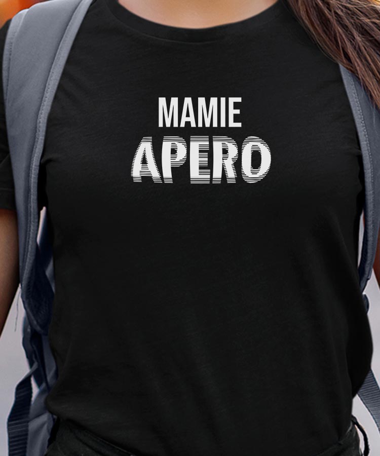 T-Shirt Noir Mamie apéro face Pour femme-1