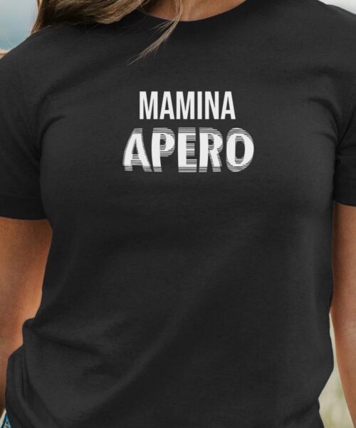 T-Shirt Noir Mamina apéro face Pour femme-1