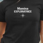 T-Shirt Noir Mamina exploratrice Pour femme-1