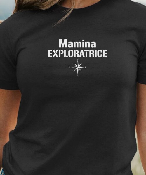 T-Shirt Noir Mamina exploratrice Pour femme-1