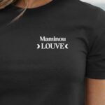 T-Shirt Noir Maminou Louve lune coeur Pour femme-1