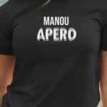 T-Shirt Noir Manou apéro face Pour femme-1