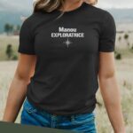 T-Shirt Noir Manou exploratrice Pour femme-2