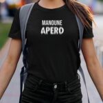 T-Shirt Noir Manoune apéro face Pour femme-2