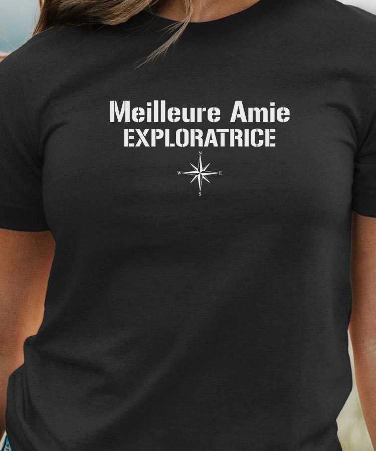 T-Shirt Noir Meilleure Amie exploratrice Pour femme-1