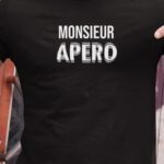 T-Shirt Noir Monsieur apéro face Pour homme-1