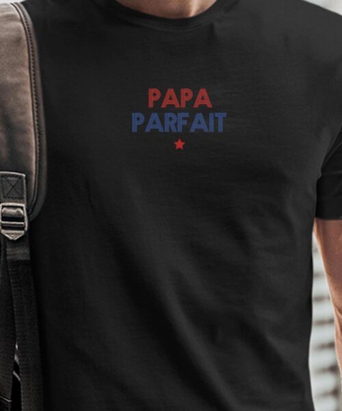 T-Shirt Noir Papa parfait Pour homme-1