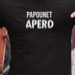 T-Shirt Noir Papounet apéro face Pour homme-1