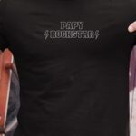 T-Shirt Noir Papy ROCKSTAR Pour homme-1
