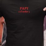 T-Shirt Noir Papy d'enfer Pour homme-1