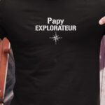 T-Shirt Noir Papy explorateur Pour homme-1