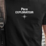T-Shirt Noir Père explorateur Pour homme-1