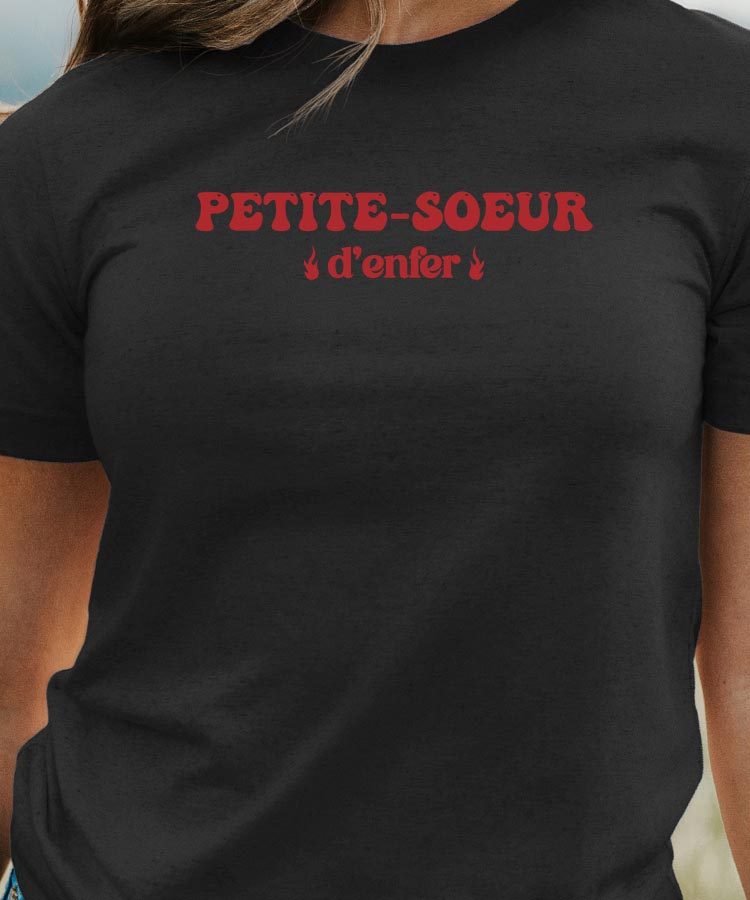 T-Shirt Noir Petite-Soeur d'enfer Pour femme-1