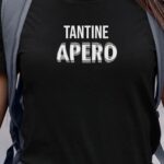 T-Shirt Noir Tantine apéro face Pour femme-1