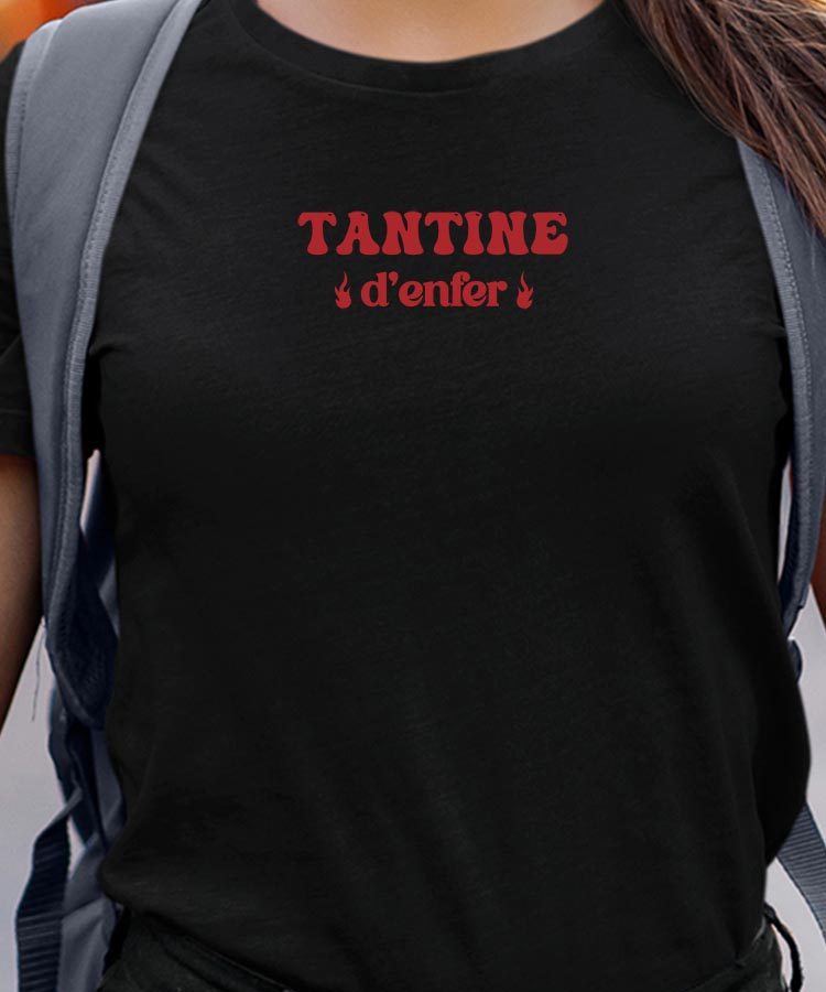 T-Shirt Noir Tantine d'enfer Pour femme-1