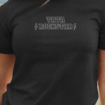 T-Shirt Noir Tata ROCKSTAR Pour femme-1