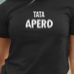 T-Shirt Noir Tata apéro face Pour femme-1