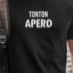 T-Shirt Noir Tonton apéro face Pour homme-1