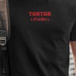 T-Shirt Noir Tonton d'enfer Pour homme-1