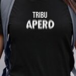 T-Shirt Noir Tribu apéro face Pour femme-1