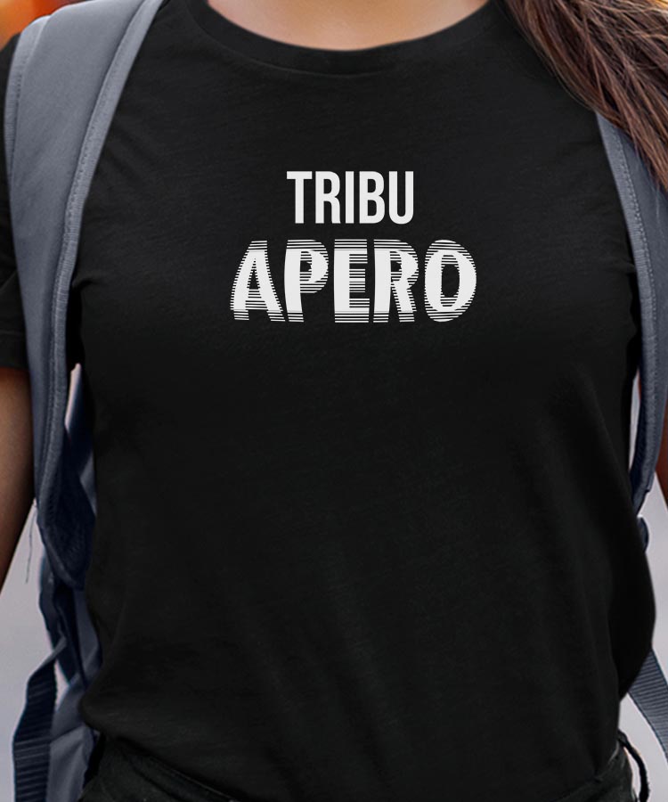 T-Shirt Noir Tribu apéro face Pour femme-1