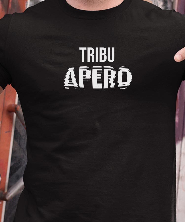 T-Shirt Noir Tribu apéro face Pour homme-1