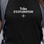 T-Shirt Noir Tribu d'explorateur Pour femme-1