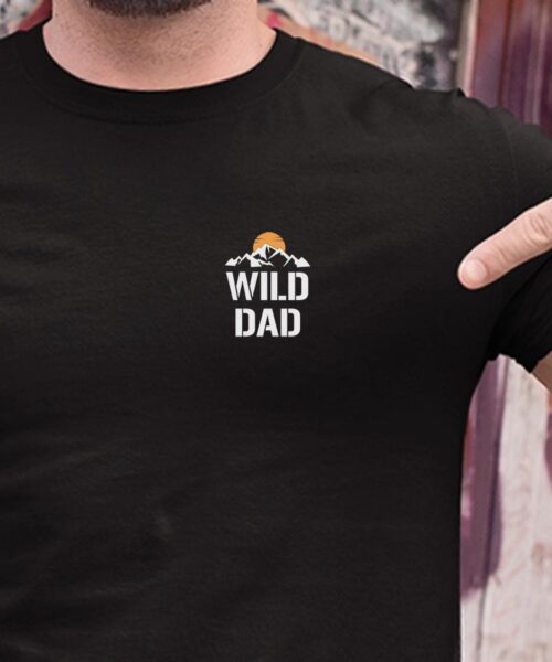 T-Shirt Noir Wild Dad coeur Pour homme-1
