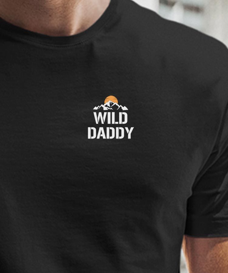 T-Shirt Noir Wild Daddy coeur Pour homme-1