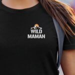 T-Shirt Noir Wild Maman coeur Pour femme-1