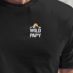 T-Shirt Noir Wild Papy coeur Pour homme-1