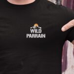 T-Shirt Noir Wild Parrain coeur Pour homme-1