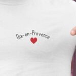 T-Shirt Blanc Aix-en-Provence Coeur Pour homme-2