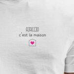 T-Shirt Blanc Ajaccio C'est la maison Pour homme-2