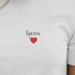 T-Shirt Blanc Ajaccio Coeur Pour femme-2
