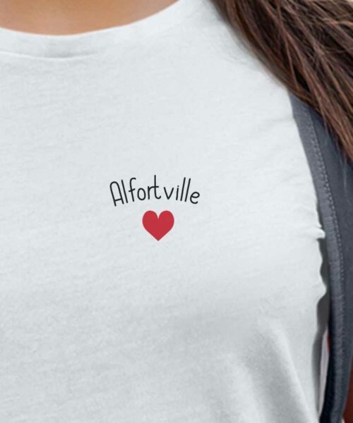 T-Shirt Blanc Alfortville Coeur Pour femme-2