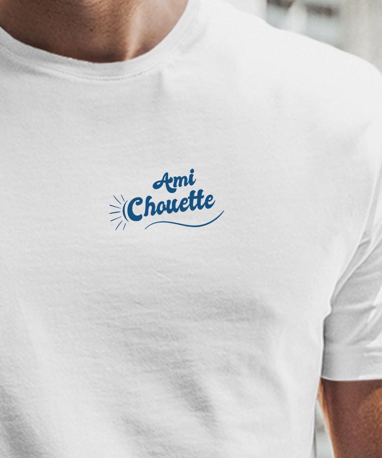 T-Shirt Blanc Ami Chouette face Pour homme-1
