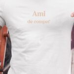 T-Shirt Blanc Ami de compet' Pour homme-1