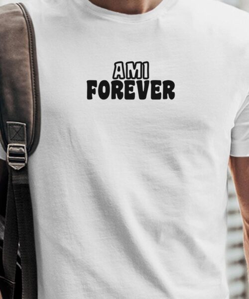 T-Shirt Blanc Ami forever face Pour homme-1