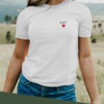 T-Shirt Blanc Anglet Coeur Pour femme-1