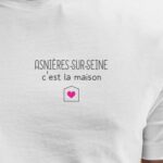 T-Shirt Blanc Asnières-sur-Seine C'est la maison Pour homme-2