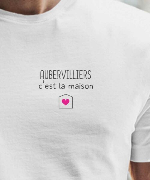 T-Shirt Blanc Aubervilliers C'est la maison Pour homme-2
