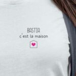 T-Shirt Blanc Bastia C'est la maison Pour femme-2