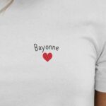T-Shirt Blanc Bayonne Coeur Pour femme-2