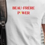 T-Shirt Blanc Beau-Frère Power Pour homme-1